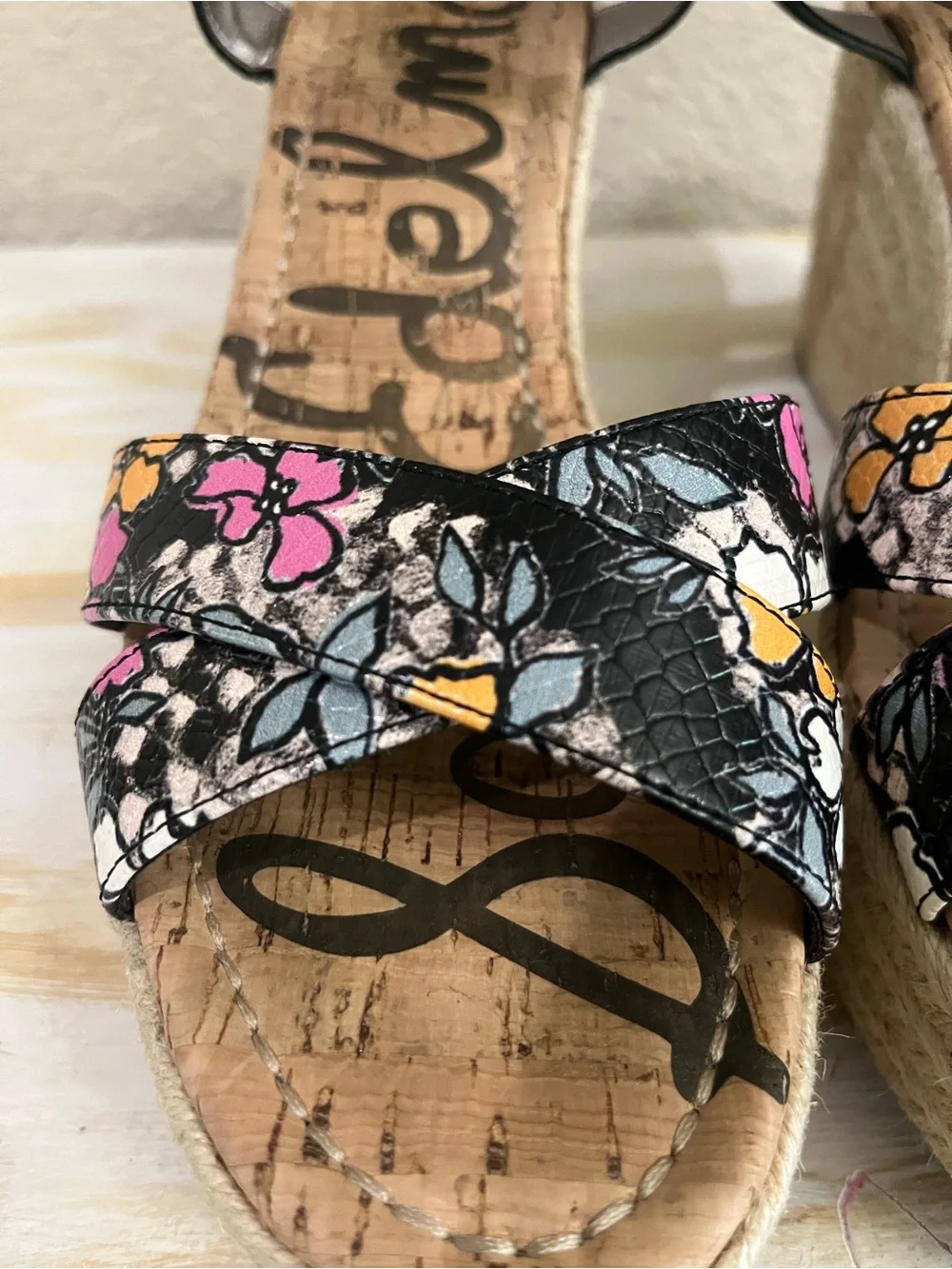 Sam Edelman Destin floral print wedge sandals